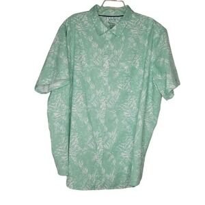 Apt 9 Button Down Mens 3XB Mint Green Tropical Premier‎ Flex Shirt Beach Coastal